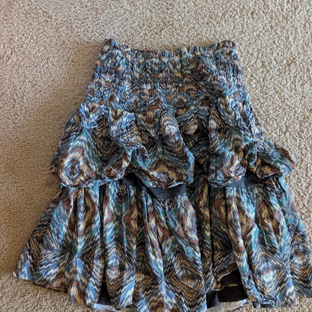 Chic Multicolor Ruffled Midi Skirt - image 1